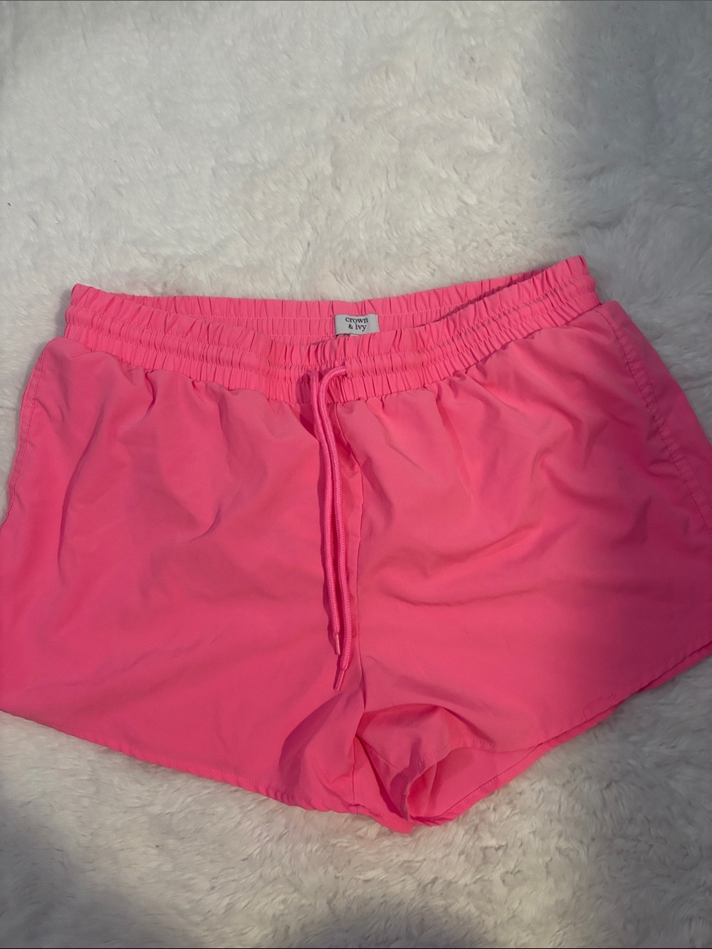 Bright Pink Women's Drawstring Shorts Crown and Ivy